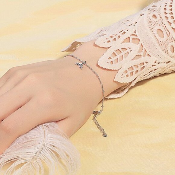 Beautiful Crafted 925 Sterling Silver Shiny Zircon Mermaid Bracelet - Picture 6 of 8